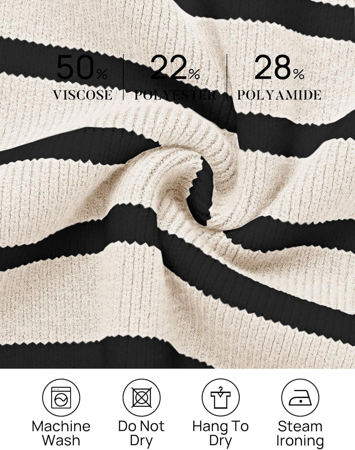 imageZESICA Womens Fall 2025 Oversized Sweaters Long Sleeve Color Block Mock Neck Side Slit Comfy Loose Knitted Pullover TopsWhite