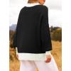 imageZESICA Womens Fall 2025 Oversized Sweaters Long Sleeve Color Block Mock Neck Side Slit Comfy Loose Knitted Pullover TopsDim