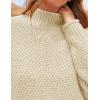imageZESICA Womens Turtleneck Batwing Sleeve Loose Oversized Chunky Knitted Pullover Sweater Jumper TopsApricot