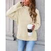 imageZESICA Womens Turtleneck Batwing Sleeve Loose Oversized Chunky Knitted Pullover Sweater Jumper TopsApricot