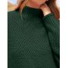 imageZESICA Womens Turtleneck Batwing Sleeve Loose Oversized Chunky Knitted Pullover Sweater Jumper TopsArmygreen