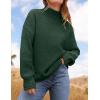 imageZESICA Womens Turtleneck Batwing Sleeve Loose Oversized Chunky Knitted Pullover Sweater Jumper TopsArmygreen