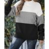 imageZESICA Womens Turtleneck Batwing Sleeve Loose Oversized Chunky Knitted Pullover Sweater Jumper TopsB Black