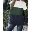 imageZESICA Womens Turtleneck Batwing Sleeve Loose Oversized Chunky Knitted Pullover Sweater Jumper TopsBgreen