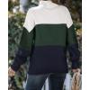 imageZESICA Womens Turtleneck Batwing Sleeve Loose Oversized Chunky Knitted Pullover Sweater Jumper TopsBgreen