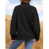 imageZESICA Womens Turtleneck Batwing Sleeve Loose Oversized Chunky Knitted Pullover Sweater Jumper TopsBlack