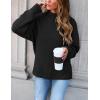 imageZESICA Womens Turtleneck Batwing Sleeve Loose Oversized Chunky Knitted Pullover Sweater Jumper TopsBlack