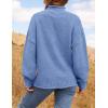 imageZESICA Womens Turtleneck Batwing Sleeve Loose Oversized Chunky Knitted Pullover Sweater Jumper TopsBlue