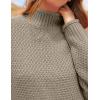 imageZESICA Womens Turtleneck Batwing Sleeve Loose Oversized Chunky Knitted Pullover Sweater Jumper TopsCamel