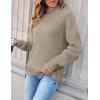 imageZESICA Womens Turtleneck Batwing Sleeve Loose Oversized Chunky Knitted Pullover Sweater Jumper TopsCamel