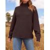 imageZESICA Womens Turtleneck Batwing Sleeve Loose Oversized Chunky Knitted Pullover Sweater Jumper TopsCoffee