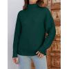 imageZESICA Womens Turtleneck Batwing Sleeve Loose Oversized Chunky Knitted Pullover Sweater Jumper TopsForestgreen