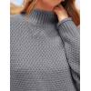imageZESICA Womens Turtleneck Batwing Sleeve Loose Oversized Chunky Knitted Pullover Sweater Jumper TopsGrey2