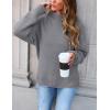 imageZESICA Womens Turtleneck Batwing Sleeve Loose Oversized Chunky Knitted Pullover Sweater Jumper TopsGrey2