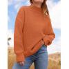 imageZESICA Womens Turtleneck Batwing Sleeve Loose Oversized Chunky Knitted Pullover Sweater Jumper TopsOrange