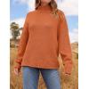 imageZESICA Womens Turtleneck Batwing Sleeve Loose Oversized Chunky Knitted Pullover Sweater Jumper TopsOrange