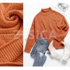 imageZESICA Womens Turtleneck Batwing Sleeve Loose Oversized Chunky Knitted Pullover Sweater Jumper TopsOrange