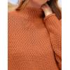 imageZESICA Womens Turtleneck Batwing Sleeve Loose Oversized Chunky Knitted Pullover Sweater Jumper TopsOrange