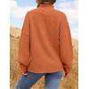imageZESICA Womens Turtleneck Batwing Sleeve Loose Oversized Chunky Knitted Pullover Sweater Jumper TopsOrange