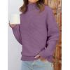 imageZESICA Womens Turtleneck Batwing Sleeve Loose Oversized Chunky Knitted Pullover Sweater Jumper TopsPurple