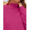 imageZESICA Womens Turtleneck Batwing Sleeve Loose Oversized Chunky Knitted Pullover Sweater Jumper TopsRose