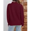 imageZESICA Womens Turtleneck Batwing Sleeve Loose Oversized Chunky Knitted Pullover Sweater Jumper TopsWine