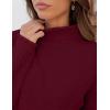 imageZESICA Womens Turtleneck Batwing Sleeve Loose Oversized Chunky Knitted Pullover Sweater Jumper TopsWine
