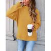 imageZESICA Womens Turtleneck Batwing Sleeve Loose Oversized Chunky Knitted Pullover Sweater Jumper TopsYellow