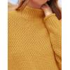 imageZESICA Womens Turtleneck Batwing Sleeve Loose Oversized Chunky Knitted Pullover Sweater Jumper TopsYellow