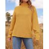 imageZESICA Womens Turtleneck Batwing Sleeve Loose Oversized Chunky Knitted Pullover Sweater Jumper TopsYellow