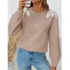 imageZESICA Womens Fall Long Sleeve Sweaters 2025 Crew Neck Knit Loose Dressy Pullover Tops Winter Trendy OutfitsOatmeal