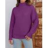 imageZESICA Womens Turtleneck Batwing Sleeve Loose Oversized Chunky Knitted Pullover Sweater Jumper TopsEggplant