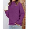 imageZESICA Womens Turtleneck Batwing Sleeve Loose Oversized Chunky Knitted Pullover Sweater Jumper TopsEggplant
