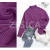 imageZESICA Womens Turtleneck Batwing Sleeve Loose Oversized Chunky Knitted Pullover Sweater Jumper TopsEggplant