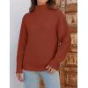 imageZESICA Womens Turtleneck Batwing Sleeve Loose Oversized Chunky Knitted Pullover Sweater Jumper TopsRust