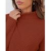 imageZESICA Womens Turtleneck Batwing Sleeve Loose Oversized Chunky Knitted Pullover Sweater Jumper TopsRust