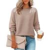 imageZESICA Womens Fall Long Sleeve Sweaters 2025 Crew Neck Knit Loose Dressy Pullover Tops Winter Trendy OutfitsOatmeal