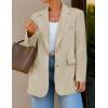 imageZESICA Womens Blazers 2025 Fall Business Casual Long Sleeve Collar Open Front Suit Work Jackets Blazer with PocketsApricot
