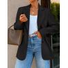 imageZESICA Womens Blazers 2025 Fall Business Casual Long Sleeve Collar Open Front Suit Work Jackets Blazer with PocketsBlack
