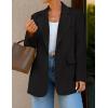 imageZESICA Womens Blazers 2025 Fall Business Casual Long Sleeve Collar Open Front Suit Work Jackets Blazer with PocketsBlack