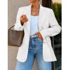 imageZESICA Womens Blazers 2025 Fall Business Casual Long Sleeve Collar Open Front Suit Work Jackets Blazer with PocketsWhite