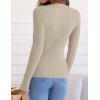 imageZESICA Womens Long Sleeve Crewneck Shirts 2025 Fall Ribbed Knit Sweater Slim Fitted Casual Basic Tee TopsAlmond