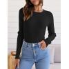 imageZESICA Womens Long Sleeve Crewneck Shirts 2025 Fall Ribbed Knit Sweater Slim Fitted Casual Basic Tee TopsBlack