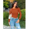 imageZESICA Womens Long Sleeve Crewneck Shirts 2025 Fall Ribbed Knit Sweater Slim Fitted Casual Basic Tee TopsCaramel