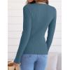 imageZESICA Womens Long Sleeve Crewneck Shirts 2025 Fall Ribbed Knit Sweater Slim Fitted Casual Basic Tee TopsDarkblue
