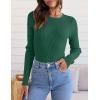 imageZESICA Womens Long Sleeve Crewneck Shirts 2025 Fall Ribbed Knit Sweater Slim Fitted Casual Basic Tee TopsDarkgreen