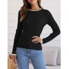 imageZESICA Womens Long Sleeve Crewneck Shirts 2025 Fall Ribbed Knit Sweater Slim Fitted Casual Basic Tee TopsDim