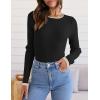 imageZESICA Womens Long Sleeve Crewneck Shirts 2025 Fall Ribbed Knit Sweater Slim Fitted Casual Basic Tee TopsDim