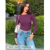 imageZESICA Womens Long Sleeve Crewneck Shirts 2025 Fall Ribbed Knit Sweater Slim Fitted Casual Basic Tee TopsFuchsia