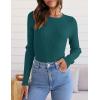 imageZESICA Womens Long Sleeve Crewneck Shirts 2025 Fall Ribbed Knit Sweater Slim Fitted Casual Basic Tee TopsGreen